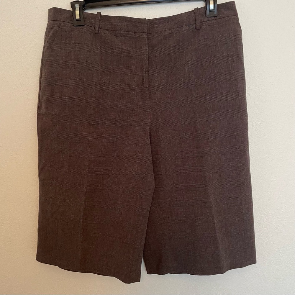 East 5th Women’s Bermuda Shorts Brown Glen‎ Plaid Size 16 Poly/Rayon/Spandex